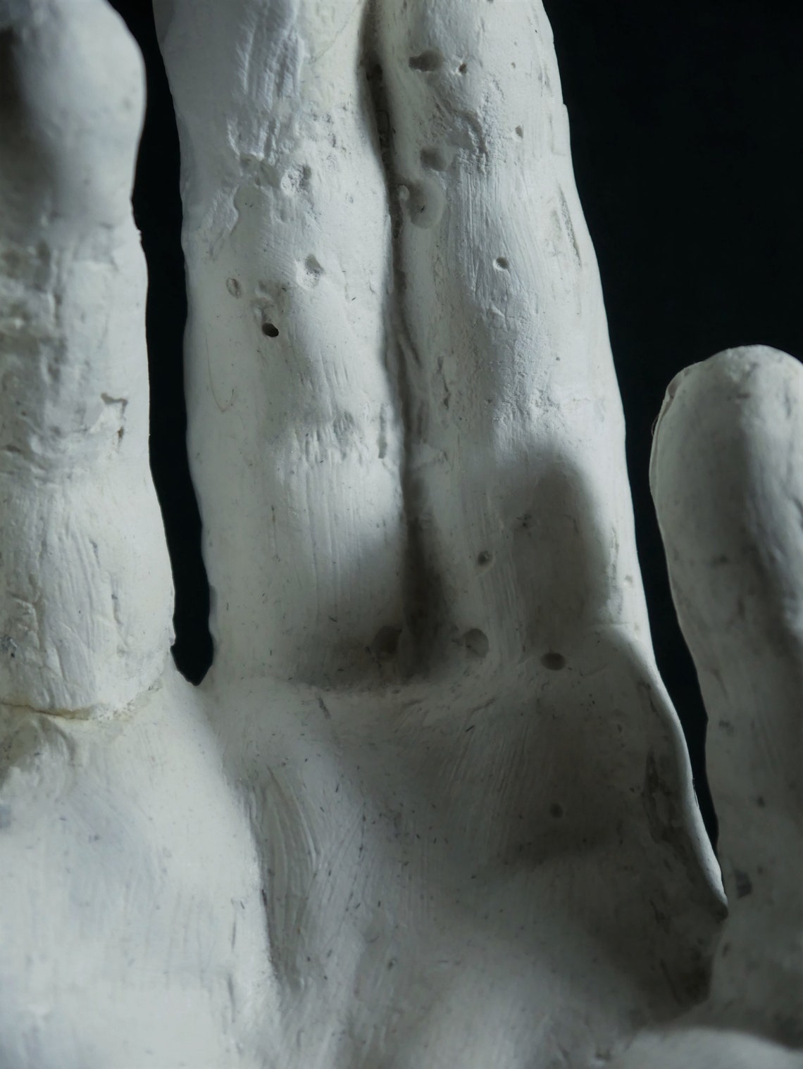 Artist's hand plaster expressionistic sculpture
